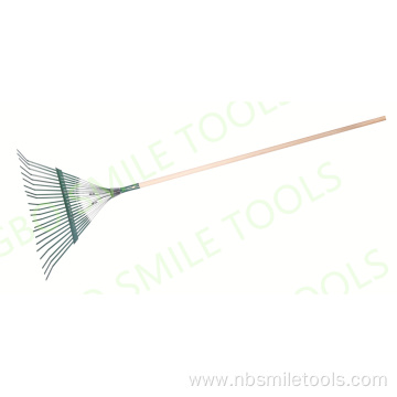 24 teeth professional quality material gardening grass rake leaf rake with wooden handle